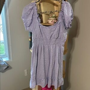 Pink Lily Lavender Puff Sleeve Dress